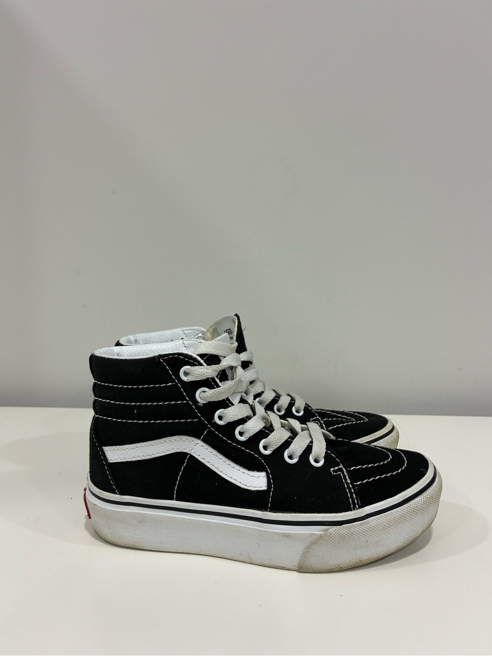 Vans Sk8-Hi Platform Black Sneakers Size 2